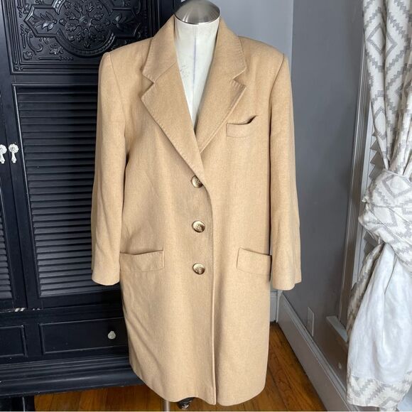 Fleurette Classic Camelhair Camel Long Overcoat Wool Dress Maxi Coat Tan Women 6 - Picture 1 of 8
